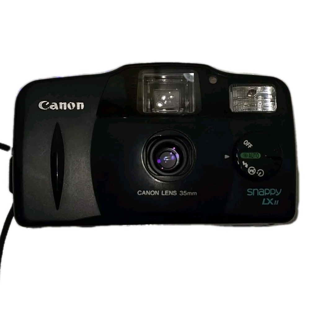 📸 Canon Snappy LX II 35mm Film Camera Black Point & Shoot 📸Untested